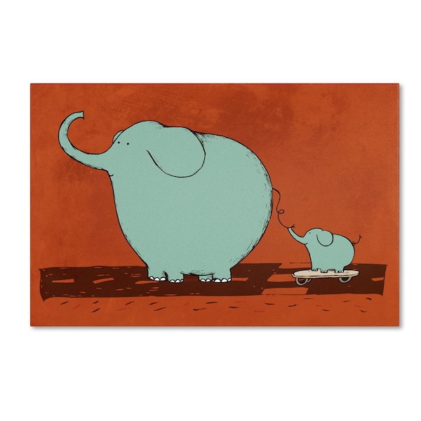 Trademark Fine Art Carla Martell 'Skateboard Elephant' Canvas Art, 30x47 - ALI0534-C3047GG