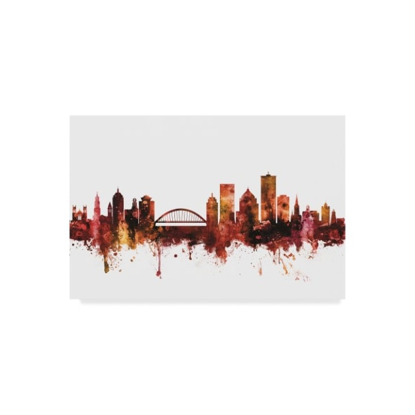 Trademark Fine Art Michael Tompsett 'Rochester New York Skyline Red' Canvas Art, 30x47 - MT02023-C3047GG