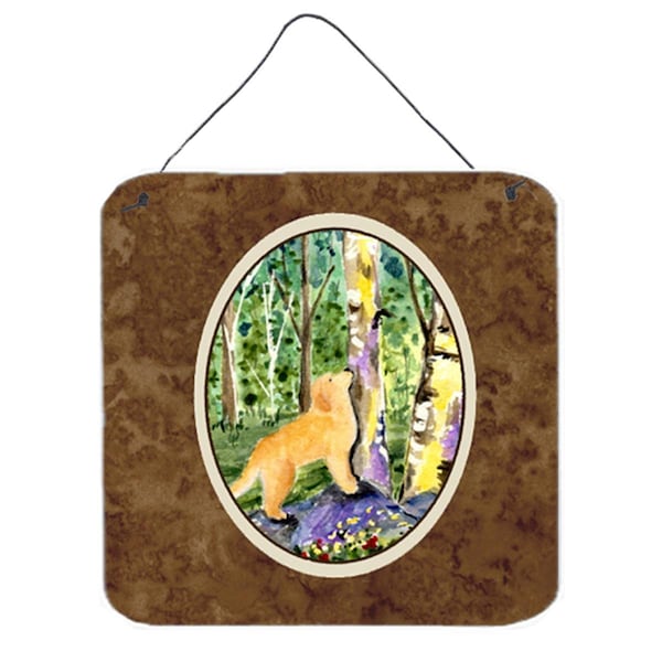 Micasa 6 x 6 in. Golden Retriever Aluminium Metal Wall or Door Hanging Prints - MI628558