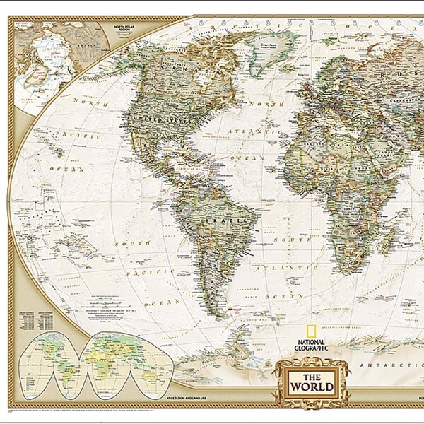 National Geographic World Executive Map, Laminated, 46'' x 30.5'' - RE00622087