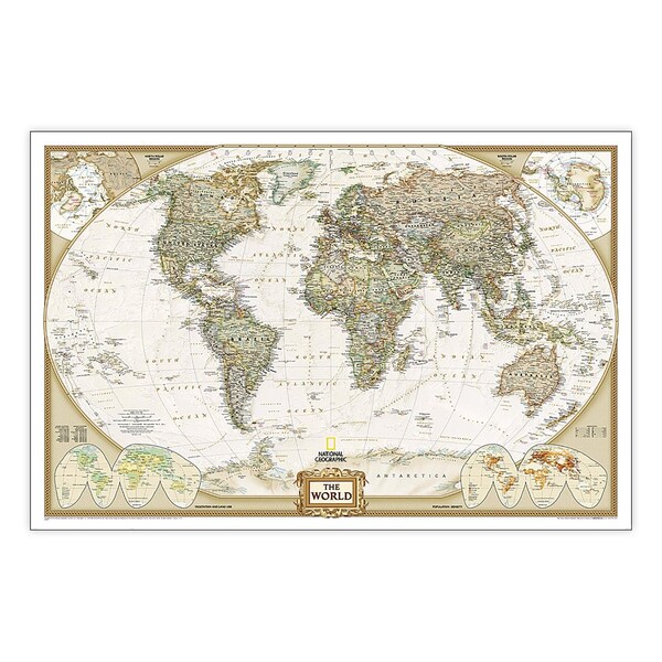 National Geographic World Executive Map, Laminated, 46'' x 30.5'' - RE00622087