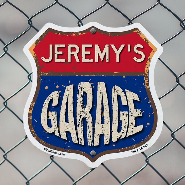Signmission Jeremy's Garage, 12 Inch X 12 Inch, Plastic Sign - SHI-P-12-383-JEREMY