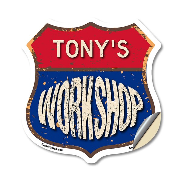 Signmission Tony's Workshop, 12 Inch X 12 Inch, Vinyl Decal - SHI-D-12-489-TONY