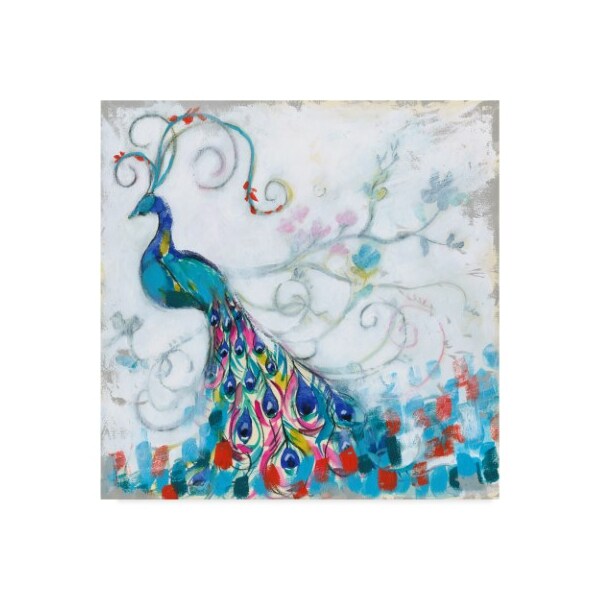 Trademark Fine Art Jennifer Goldberger 'Confetti Peacock Ii' Canvas Art, 14x14 - WAG01066-C1414GG