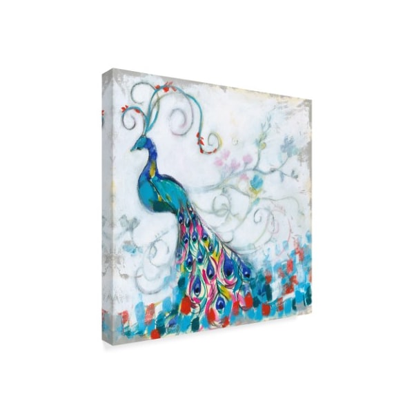 Trademark Fine Art Jennifer Goldberger 'Confetti Peacock Ii' Canvas Art, 14x14 - WAG01066-C1414GG