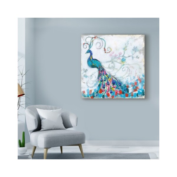 Trademark Fine Art Jennifer Goldberger 'Confetti Peacock Ii' Canvas Art, 14x14 - WAG01066-C1414GG