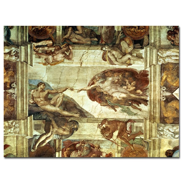 Trademark Fine Art Michelangelo, 'The Creation of Adam' Canvas Art, 35x47 - BL0018-C3547GG