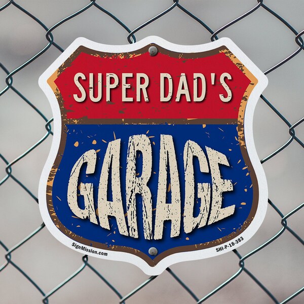 Signmission Super Dad's Garage, 12 Inch X 12 Inch, Aluminum Metal Sign - SHI-A-12-383-SUPER DAD