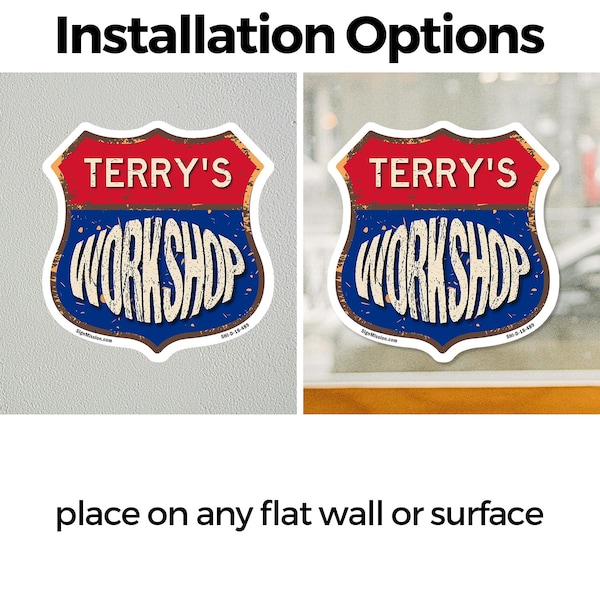 Signmission Terry's Workshop, 12 Inch X 12 Inch, Vinyl Decal - SHI-D-12-489-TERRY