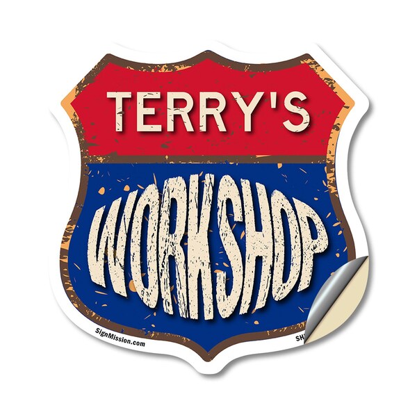 Signmission Terry's Workshop, 12 Inch X 12 Inch, Vinyl Decal - SHI-D-12-489-TERRY