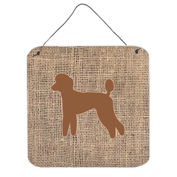 Micasa Poodle Burlap And Brown Aluminium Metal Wall Or Door Hanging Prints - MI712933