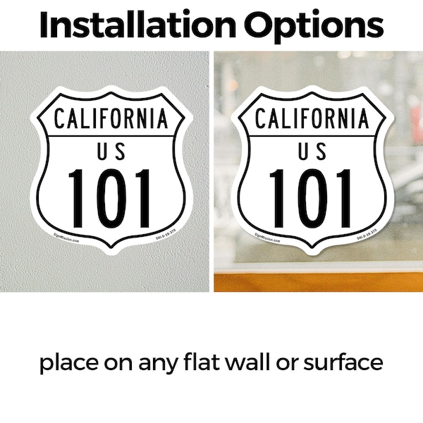 Signmission California Route Marker Shield Sign Us 1, 12 Inch X 12 Inch, Vinyl Decal - SHI-D-12-370