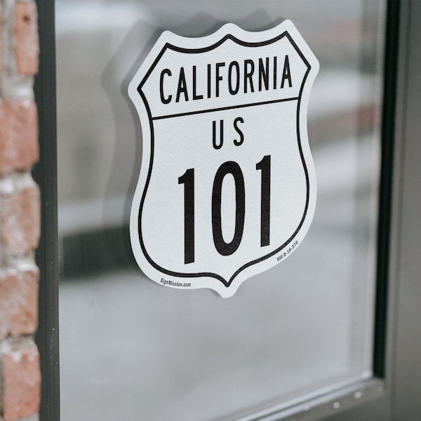 Signmission California Route Marker Shield Sign Us 1, 12 Inch X 12 Inch, Vinyl Decal - SHI-D-12-370