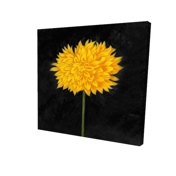 Begin Home Decor 32 x 32 in. Yellow Chrysanthemum-Print on Canvas - 2080-3232-FL111