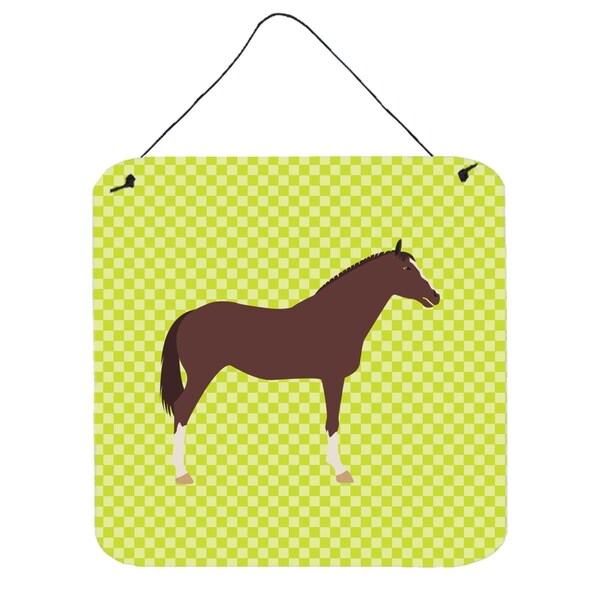 Micasa English Thoroughbred Horse Green Wall or Door Hanging Prints, 6 x 6 in. - MI627818