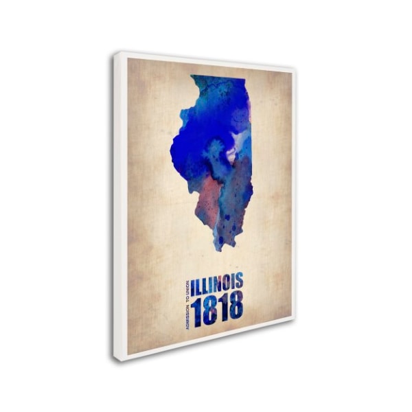 Trademark Fine Art Naxart 'Illinois Watercolor Map' Canvas Art, 18x24 - ALI0150-C1824GG