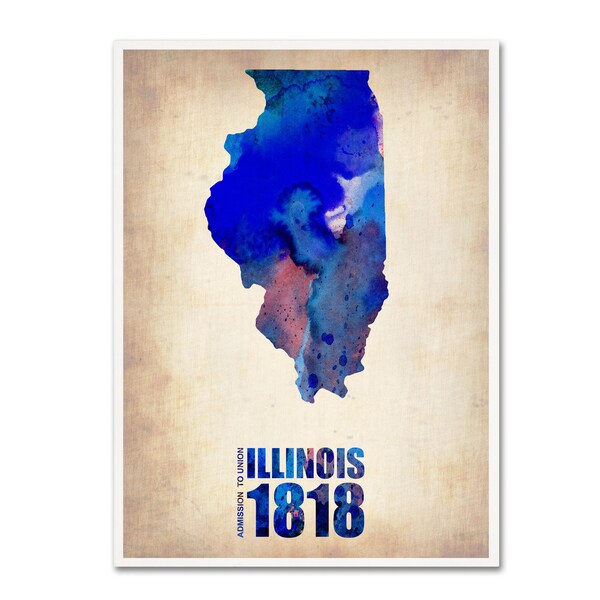 Trademark Fine Art Naxart 'Illinois Watercolor Map' Canvas Art, 18x24 - ALI0150-C1824GG
