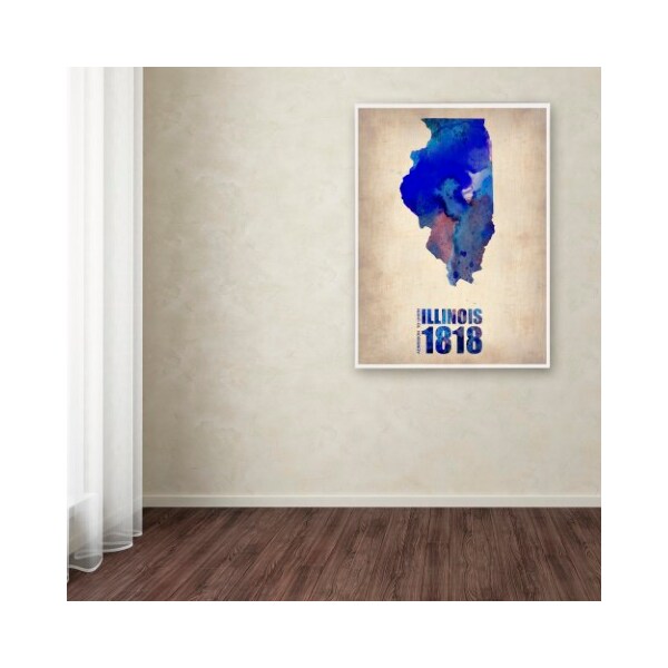 Trademark Fine Art Naxart 'Illinois Watercolor Map' Canvas Art, 18x24 - ALI0150-C1824GG