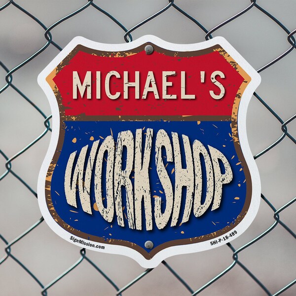 Signmission Michael's Workshop, 18 inch X 18 inch, Plastic Sign, 2PK - SHI-P-2PACK-18-489-MICHAEL