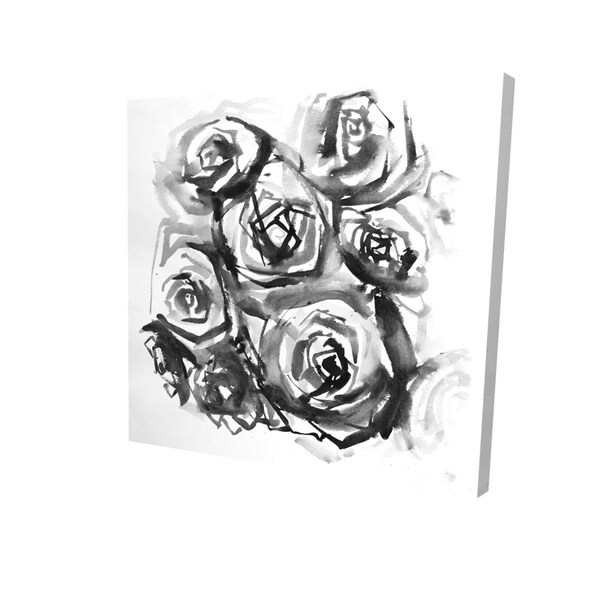 Fondo 12 x 12 in. Monochrome Abstract Roses-Print on Canvas - FO2791342