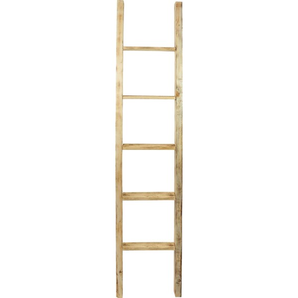 Ekena Millwork 15"W x 72"H x 3 1/2"D Vintage Farmhouse 5 Rung Ladder, Barnwood Decor Collection, Natural Barnwood - DECR015X072X04LDRUF