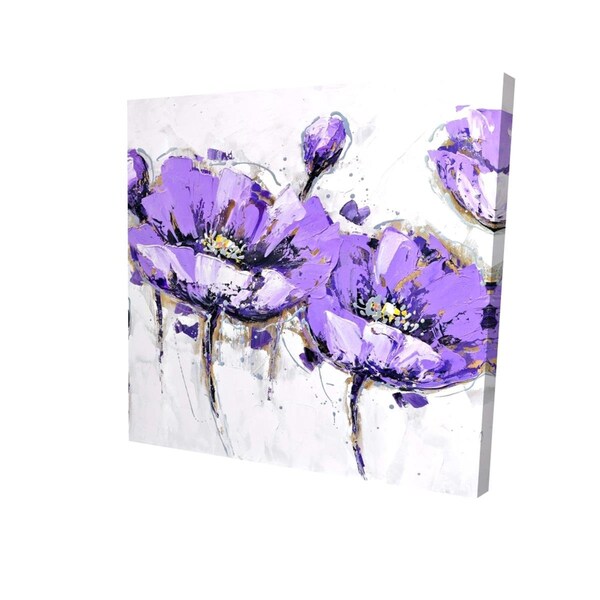 Fondo 32 x 32 in. Abstract Purple Flowers-Print on Canvas - FO2792627