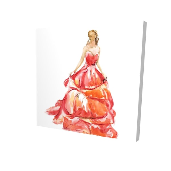 Fondo 16 x 16 in. Beautiful Red Prom Dress-Print on Canvas - FO2795069