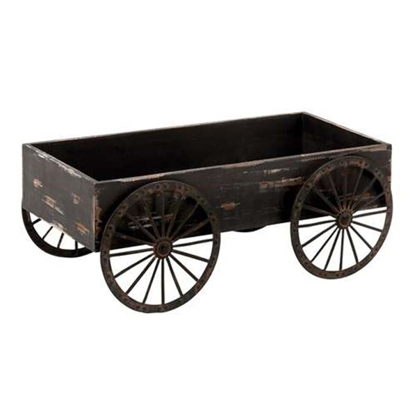 Woodland Import Wood Decor Cart in Light Grey Background with Royalty Look - 93772