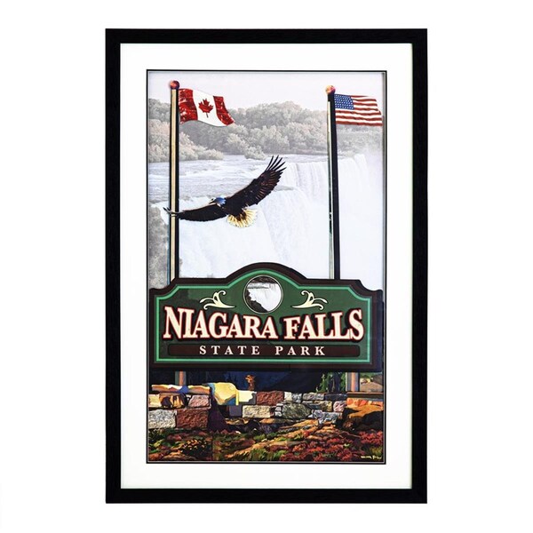 Yosemite Home Decor 24 x 36 in. Niagara Falls 3D Collage Framed Wall Art - 3220032