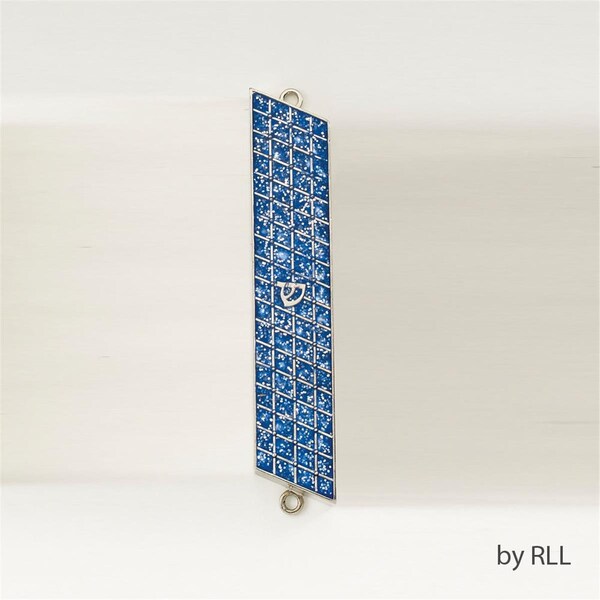 Rite Lite 5 in. Mezuzah Blue Glitter Gift Box - MZE-12