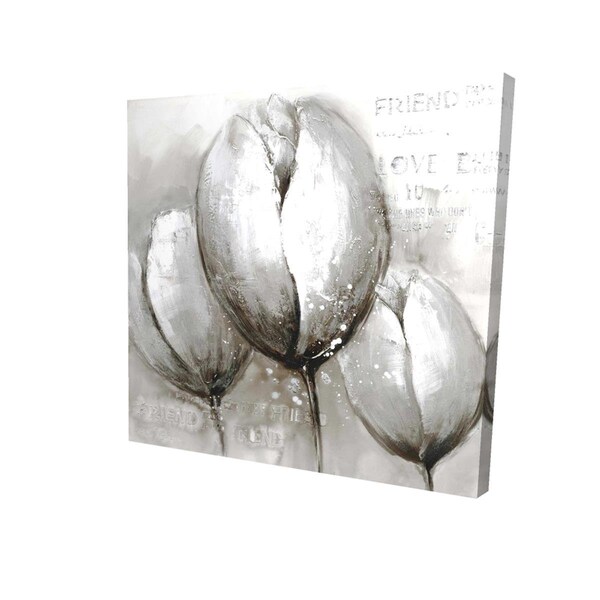 Fondo 32 x 32 in. Three White Tulips-Print on Canvas - FO3331835