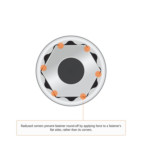 Dynamic Tools 1/2" Drive 12 Point Metric, 17mm Standard Length, Chrome Socket - D015117