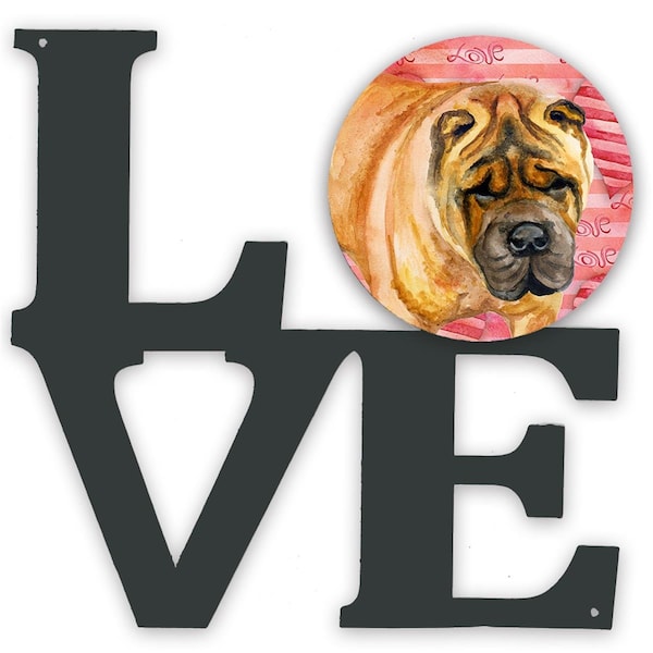 Carolines Treasures 11.5 x 11.75 in. Shar Pei Love Metal Artwork Wall Decor - BB9748WALV