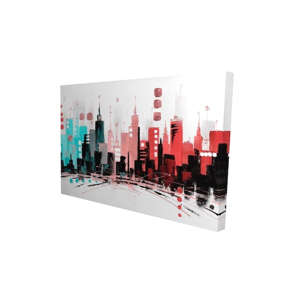 Begin Home Decor 20 x 30 in. Colorful City with Rose Gold Lines-Print on Canvas - 2080-2030-CI282-1