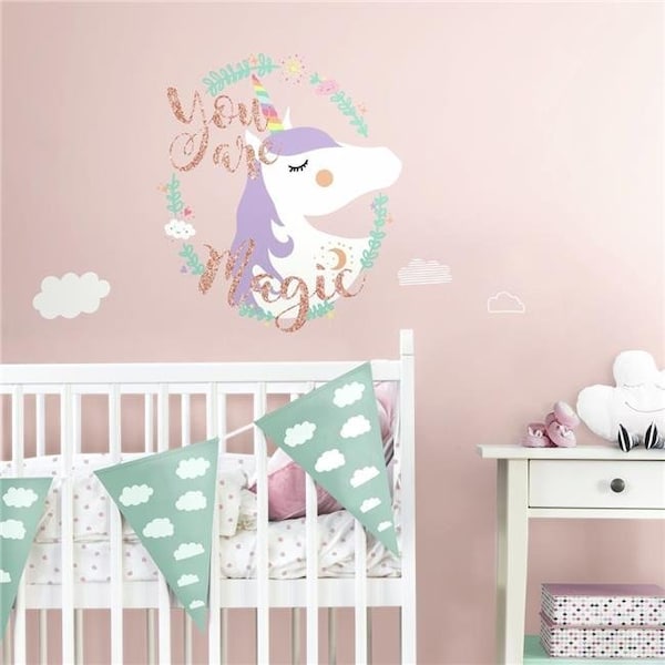 Roommates Roommates RMK3627GM Unicorn Magic Peel & Stick Giant Wall Decals - RMK3627GM