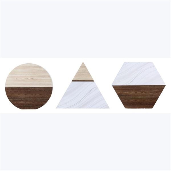Designs-Done-Right Wood Geometric Tabletop Sign, 3 Assorted Color, MDF - DE3286412