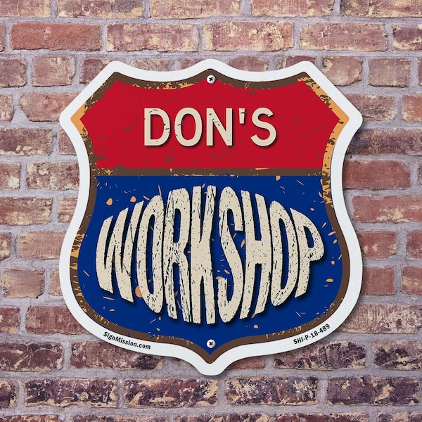 Signmission Don's Workshop, 6 inch X 6 inch, Plastic Sign, 2PK - SHI-P-2PACK-6-489-DON