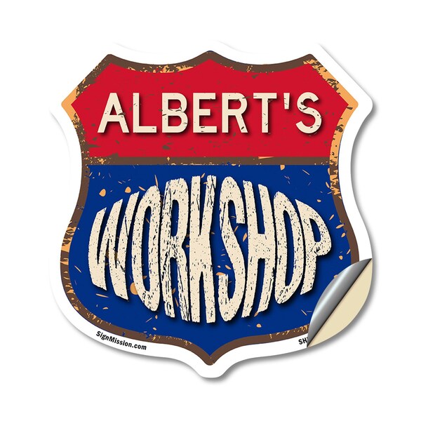 Signmission Albert's Workshop, 12 Inch X 12 Inch, Vinyl Decal - SHI-D-12-489-ALBERT