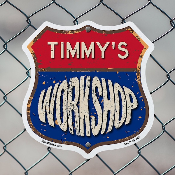 Signmission Timmy's Workshop, 12 Inch X 12 Inch, Plastic Sign - SHI-P-12-489-TIMMY