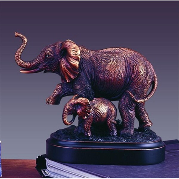 Marian Imports Marian Imports F13012 Elephant Bronze Plated Resin Sculpture - 6 x 3 x 5 in. - 13012