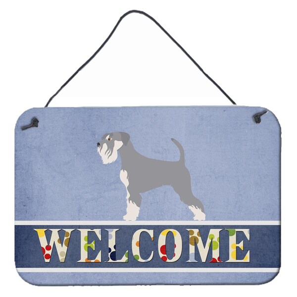 Carolines Treasures Schnauzer Welcome Wall or Door Hanging Prints - BB8350DS812