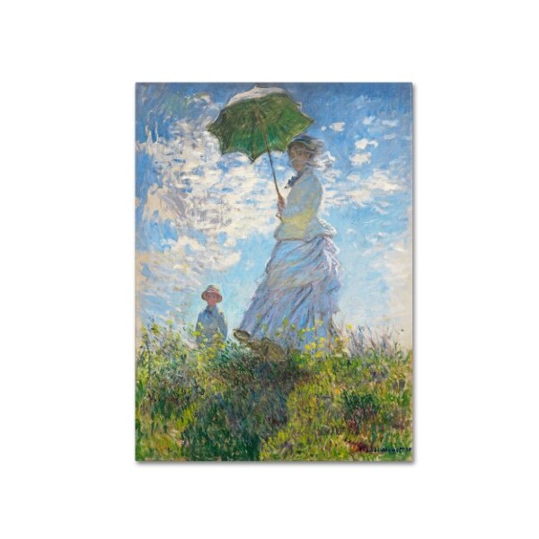 Trademark Fine Art Claude Monet 'Woman With a Parasol 1875' Canvas Art, 35x47 - BL01474-C3547GG