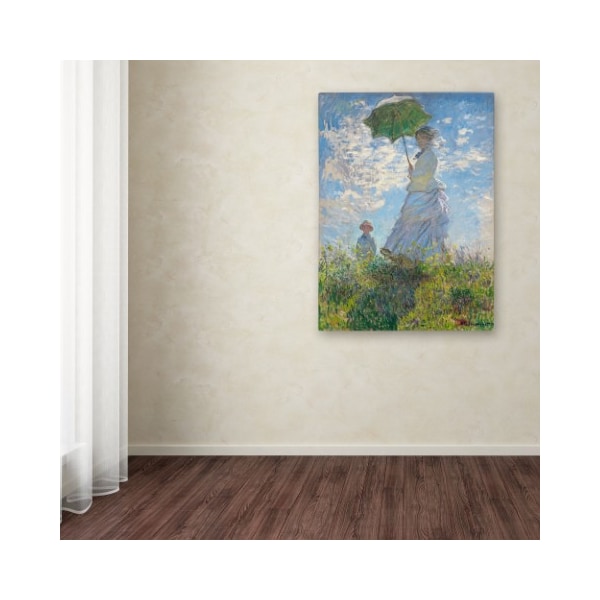 Trademark Fine Art Claude Monet 'Woman With a Parasol 1875' Canvas Art, 35x47 - BL01474-C3547GG