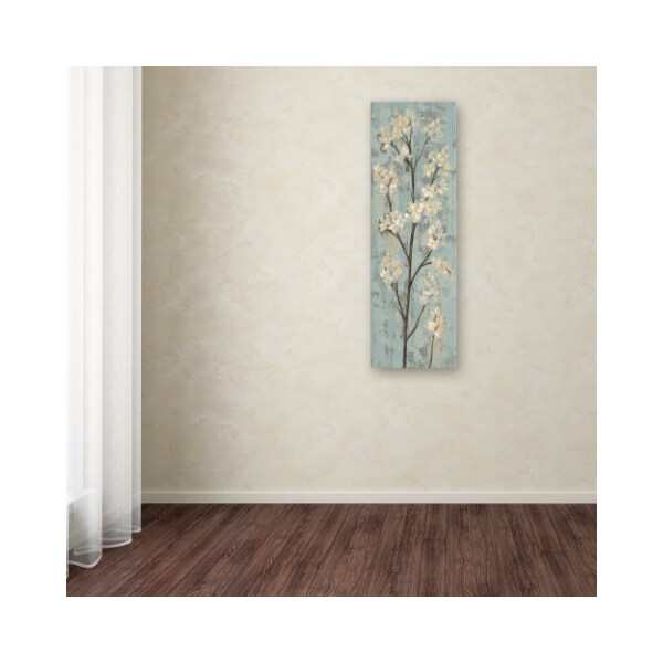Trademark Fine Art Silvia Vassileva 'Almond Branch I on Light Blue' Canvas Art, 8x24 - WAP01491-C824GG