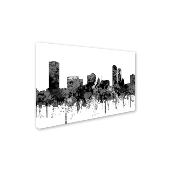 Trademark Fine Art Marlene Watson 'Milwaukee Wisconsin Skyline BW' Canvas Art, 16x24 - MW00622-C1624GG