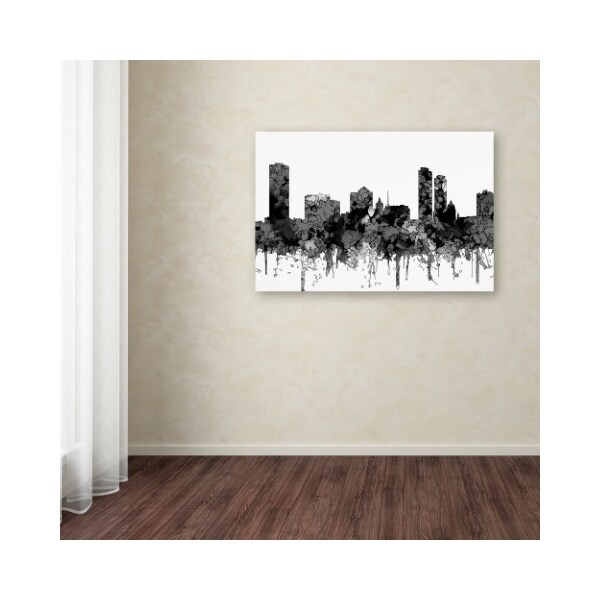 Trademark Fine Art Marlene Watson 'Milwaukee Wisconsin Skyline BW' Canvas Art, 16x24 - MW00622-C1624GG