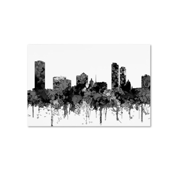 Trademark Fine Art Marlene Watson 'Milwaukee Wisconsin Skyline BW' Canvas Art, 16x24 - MW00622-C1624GG