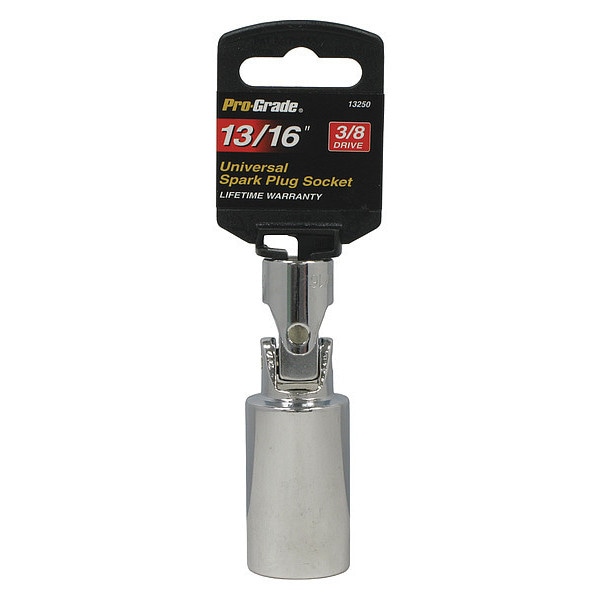 Pro-Grade Tools Socket, 3/8"Dr., 13/16" Spark Plug - 13250