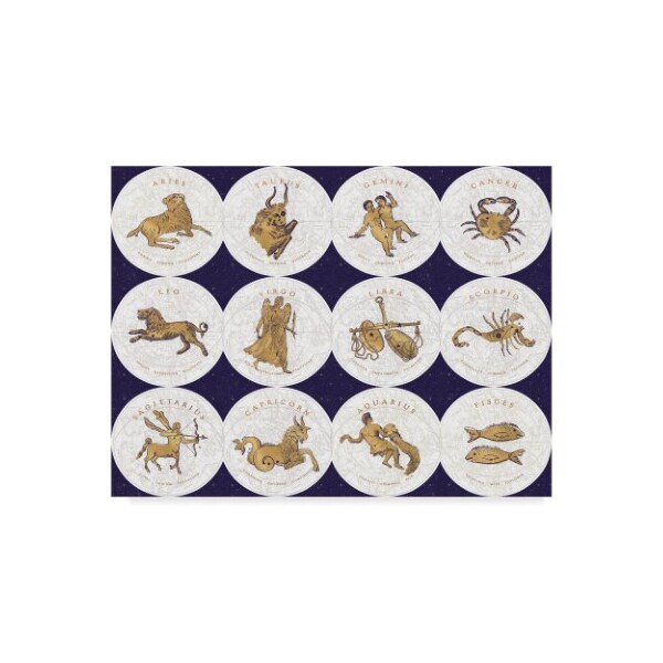 Trademark Fine Art Sue Schlabach 'Gilded Zodiac Signs' Canvas Art, 18x24 - WAP08157-C1824GG