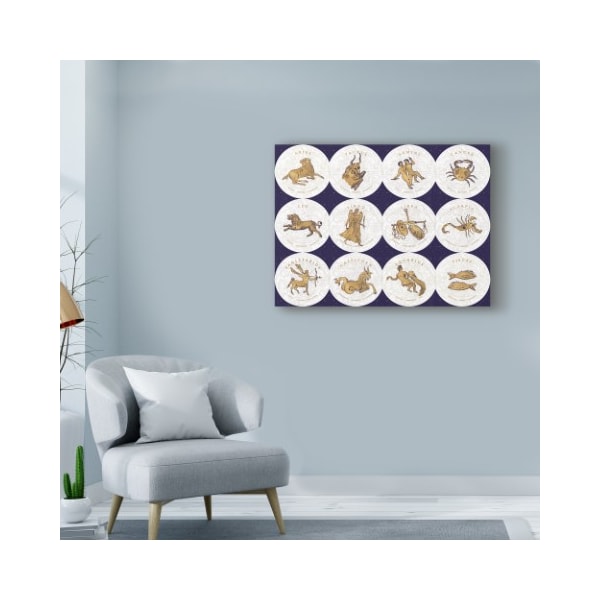 Trademark Fine Art Sue Schlabach 'Gilded Zodiac Signs' Canvas Art, 18x24 - WAP08157-C1824GG